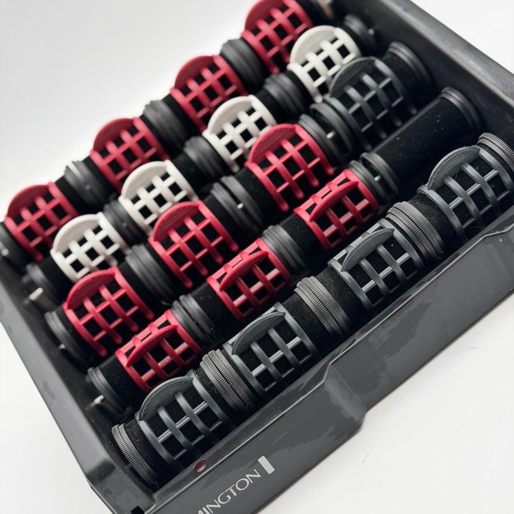 Remington Ionic Hot Rollers Set Velvet Flocked Electric Hair Curlers Black Red